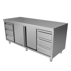 WORK TABLE - BLOCK DRAWERS - SLIDING DOOR - WTS-1807085-RL