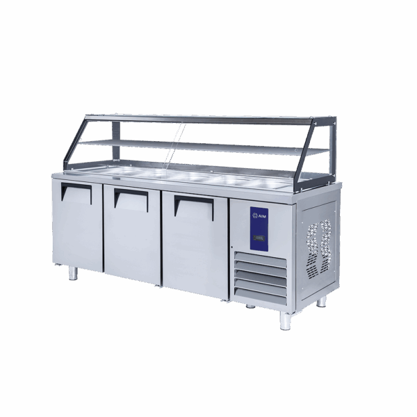 SERVICE REFRIGERATORS - W/2 - 3 and 4 DOORS - GLASS TOP SHELF - AIM 20SBR3-G