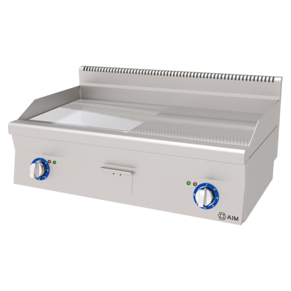 KROM 1/2 NERVÜRLÜ 1/2 DÜZ PLEYT ELEKTRİKLİ IZGARA - AIM AEI106-NDK