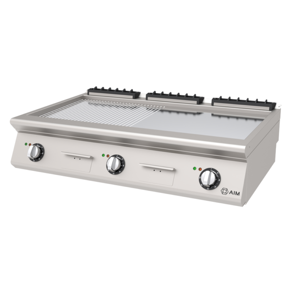 ELECTRICAL GRILLS - 1/2 RIBBED 1/2 SMOOTH SURFACE - CHROME - AIM AEI127-NDK