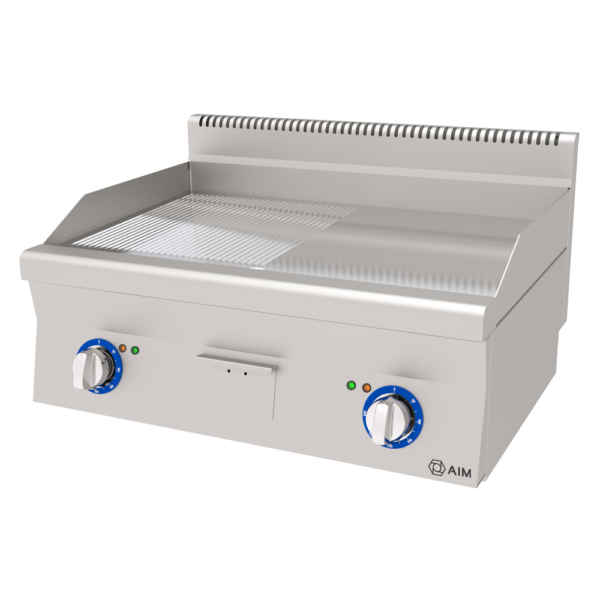 KROM 1/2 NERVÜRLÜ 1/2 DÜZ PLEYT ELEKTRİKLİ IZGARA - AIM AEI66-NDK