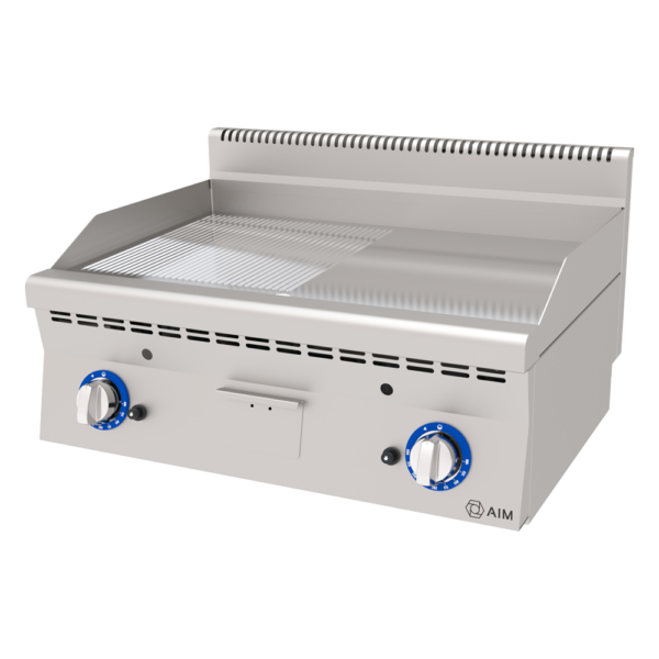 GAS GRILLS - 1/2 RIBBED 1/2 SMOOTH SURFACE - CHROME - AIM AGI86-NDK